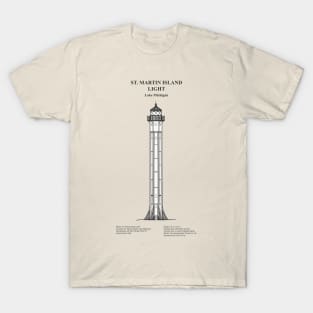 St. Martin Island Light Lighthouse - Michigan - SBDpng T-Shirt